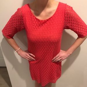 Coral lace boutique dress. Size small
